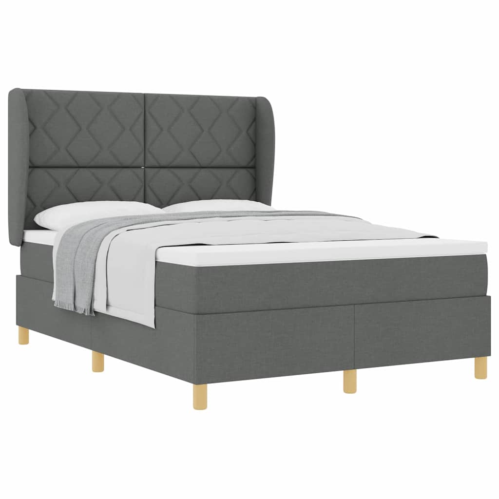Boxspringbett mit Matratze Dunkelgrau 90x190 cm Dunkelgrau
