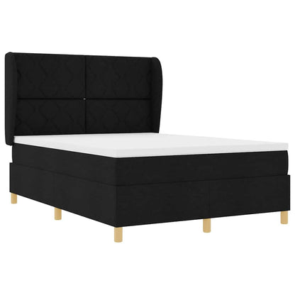 Boxspringbett mit Matratze Dunkelgrau 90x190 cm Schwarz