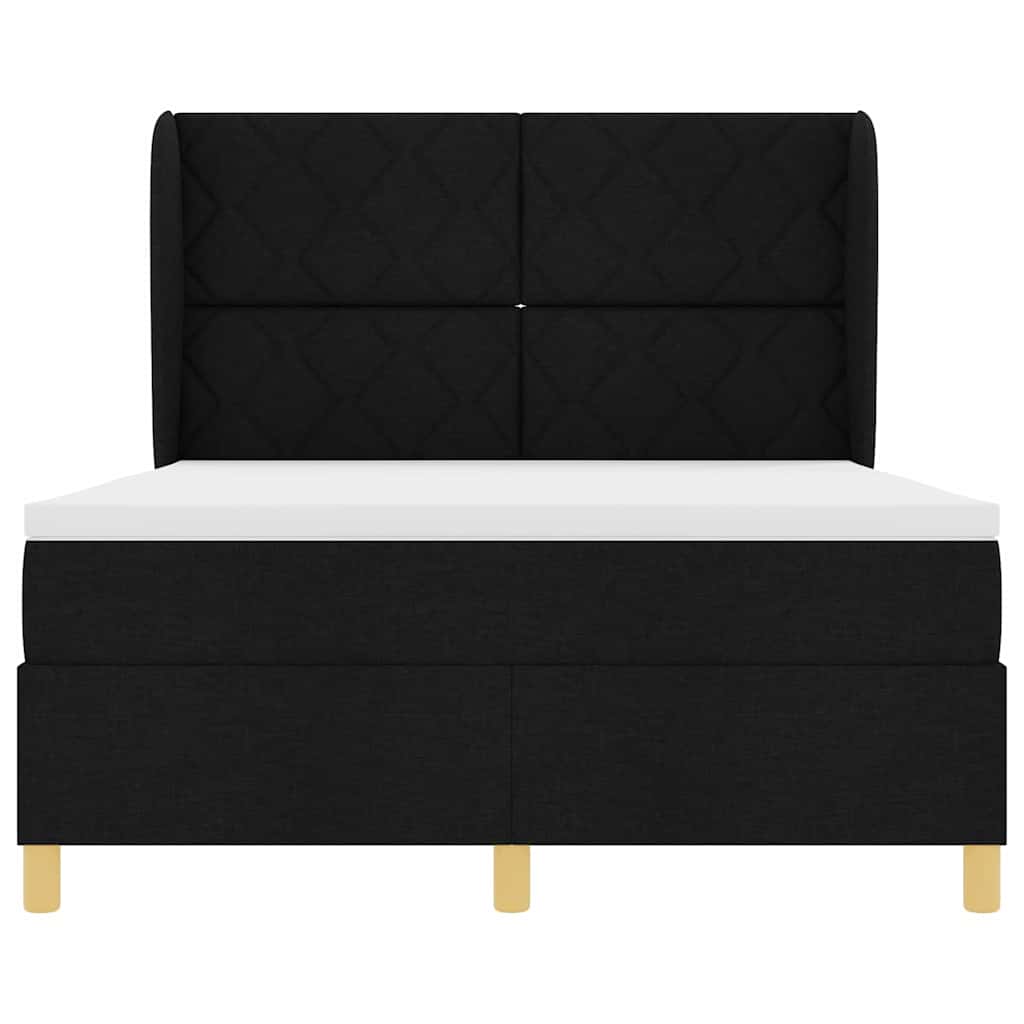 Boxspringbett mit Matratze Dunkelgrau 90x190 cm Schwarz