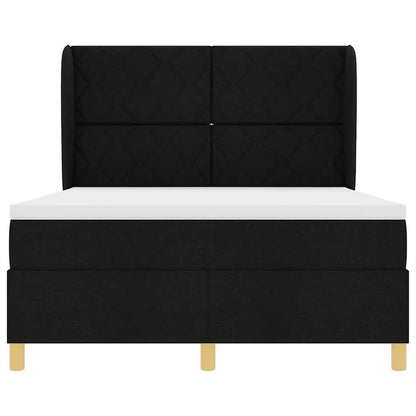 Boxspringbett mit Matratze Dunkelgrau 90x190 cm Schwarz