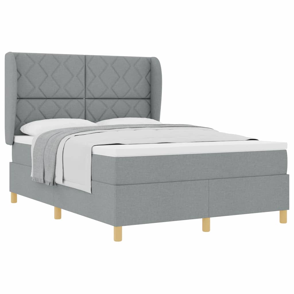 Boxspringbett mit Matratze Dunkelgrau 90x190 cm Hellgrau