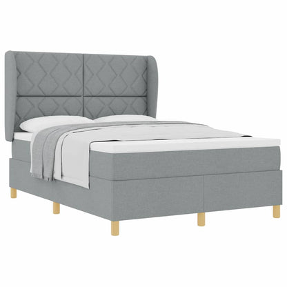 Boxspringbett mit Matratze Dunkelgrau 90x190 cm Hellgrau