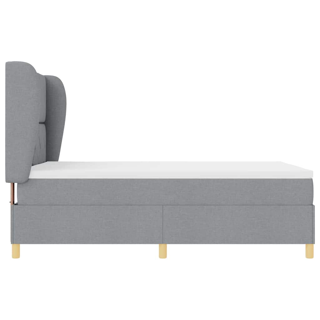 Boxspringbett mit Matratze Dunkelgrau 90x190 cm Hellgrau