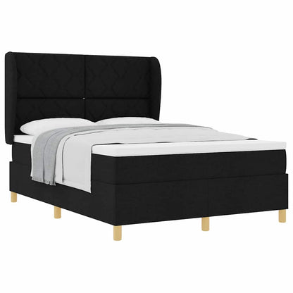 Boxspringbett mit Matratze Dunkelgrau 90x190 cm Schwarz