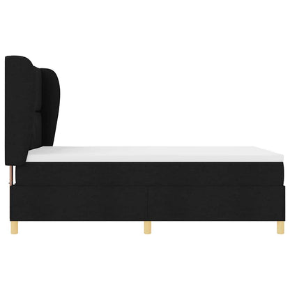 Boxspringbett mit Matratze Dunkelgrau 90x190 cm Schwarz