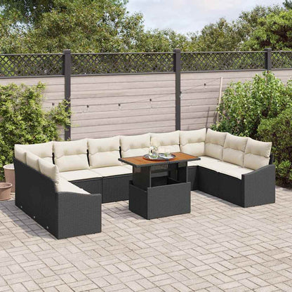 Garten Essgruppe 11 pcs Schwarz und Creme 100 x 55 x 73 cm