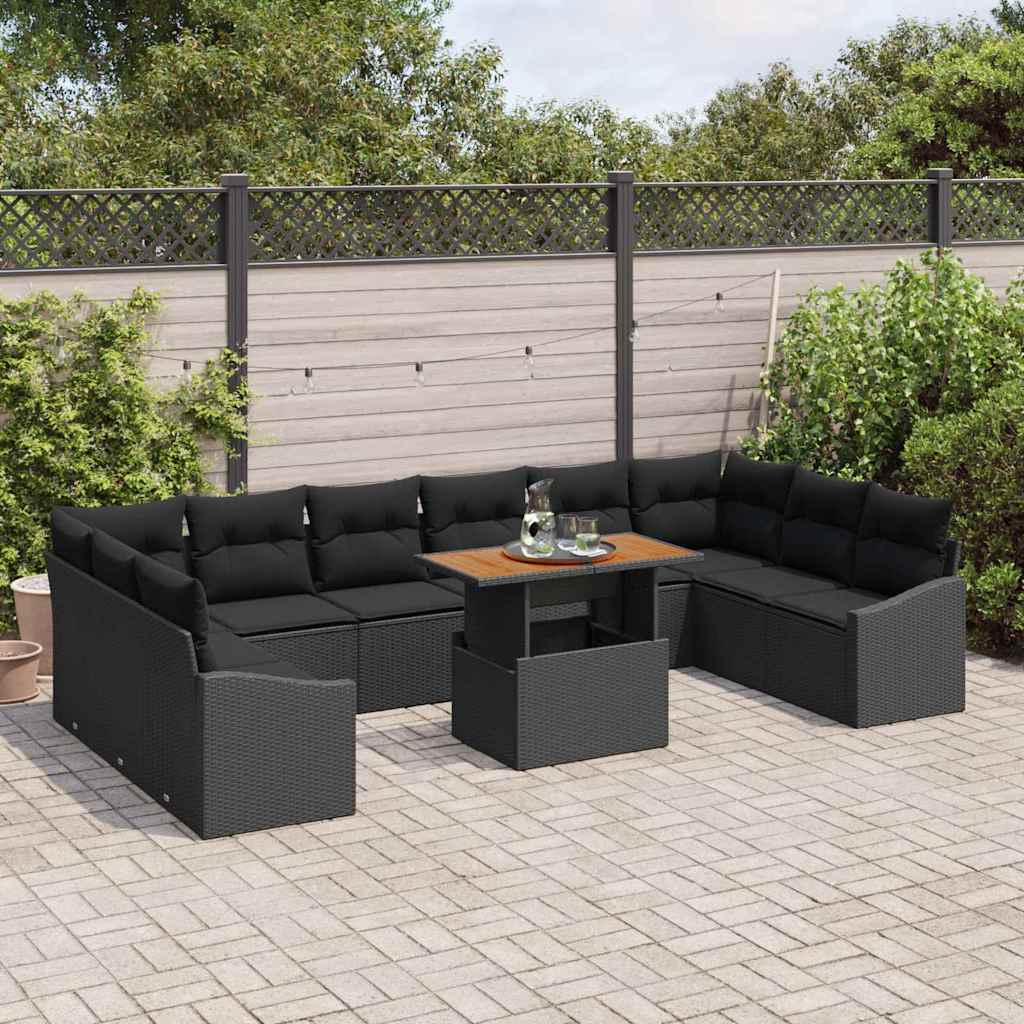 Garten Essgruppe 11 pcs Schwarz, Braun 100 x 55 x 73 cm