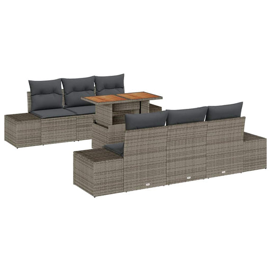 Garten Essgruppe mit Kissen 7 pcs Grau, Braun 100 x 55 x 73 cm