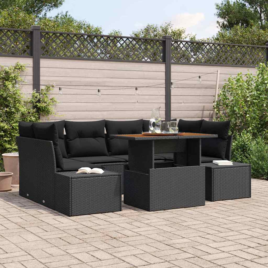 Garten Essgruppe Manuell 7 pcs Schwarz, Braun 100 x 55 x 73 cm