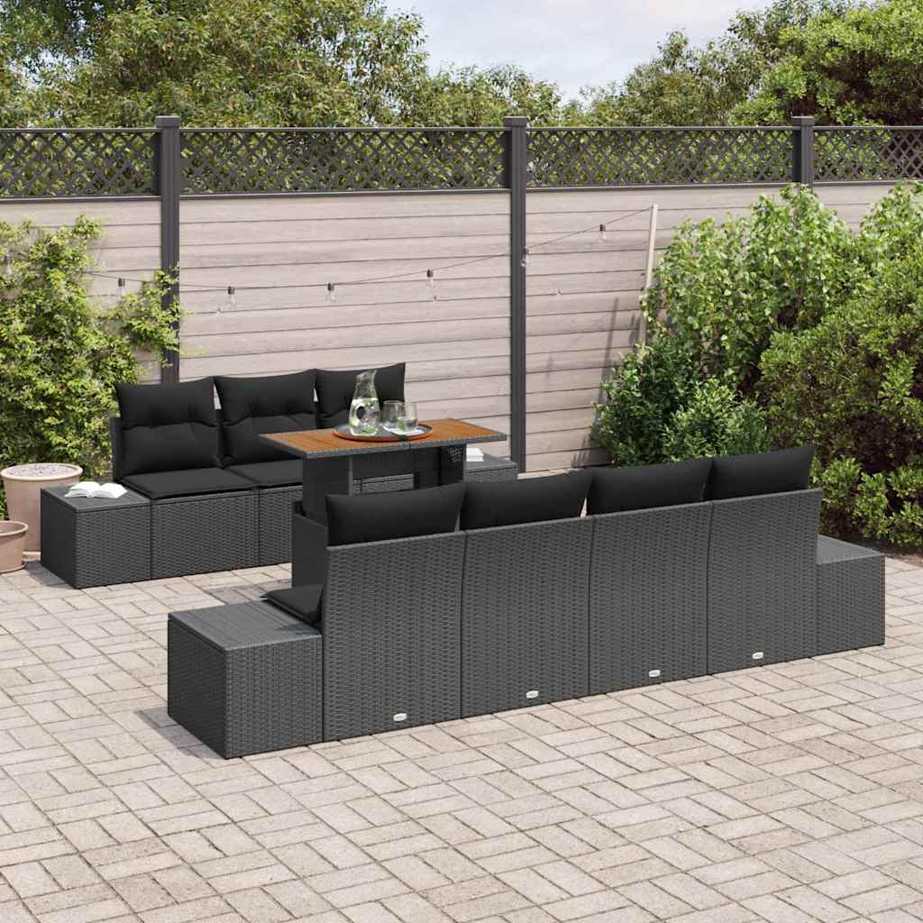Garten Essgruppe 8 pcs Schwarz, Braun 100 x 55 x 73 cm