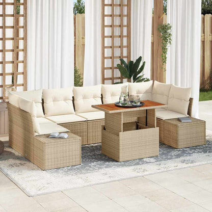 Garten Essgruppe 8 pcs Beige und Creme 100 x 55 x 73 cm