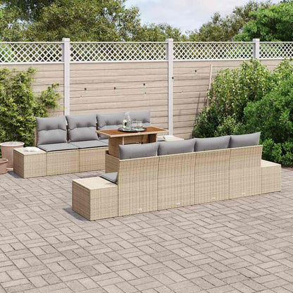 Garten Essgruppe 9 pcs Beige und Grau 100 x 55 x 73 cm