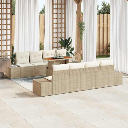 Garten Essgruppe 9 pcs Beige und Creme 100 x 55 x 73 cm