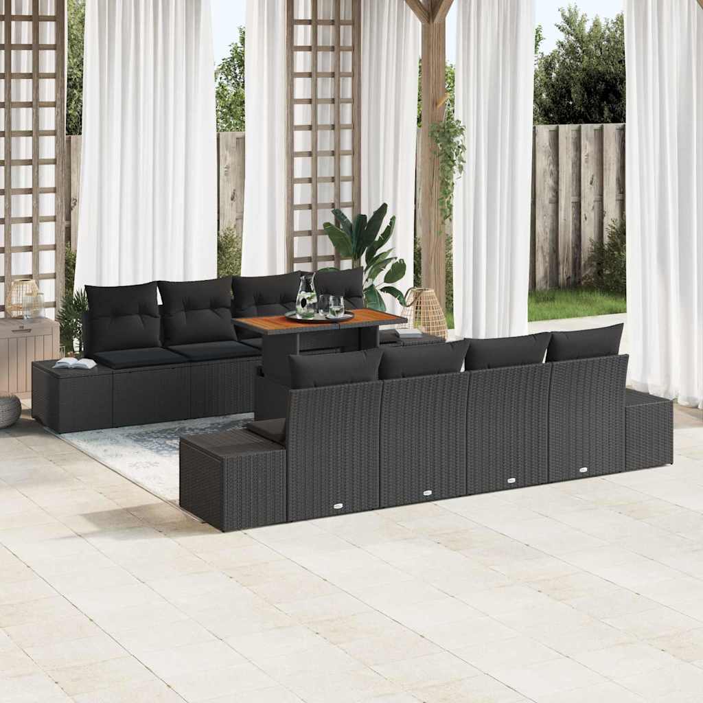 Garten Essgruppe 9 pcs Schwarz, Braun 100 x 55 x 73 cm