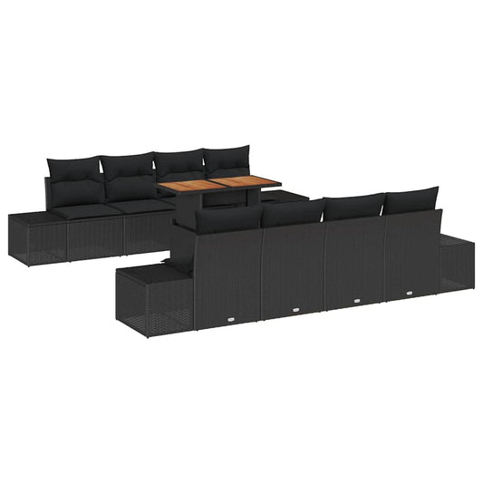 Garten Essgruppe 9 pcs Schwarz, Braun 100 x 55 x 73 cm
