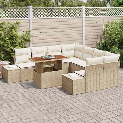 Garten Essgruppe 9 pcs Beige und Creme 100 x 55 x 73 cm