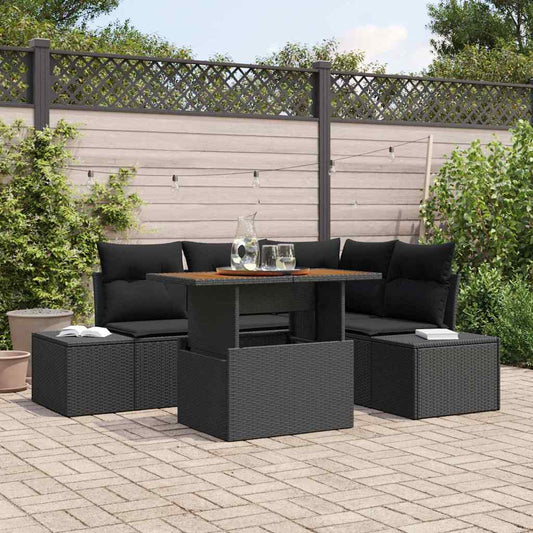 Garten-Sofa-Set Manuell 5 pcs Schwarz, Braun 100 x 55 x 73 cm