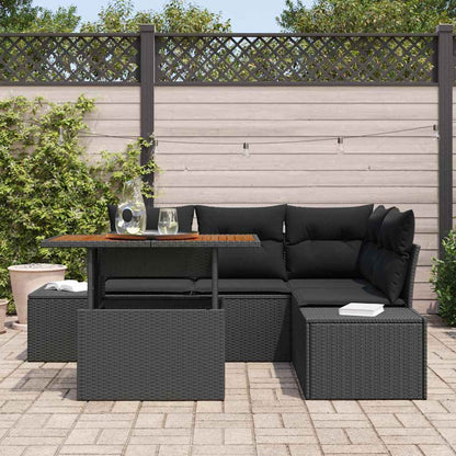Garten-Sofa-Set Manuell 5 pcs Schwarz, Braun 100 x 55 x 73 cm
