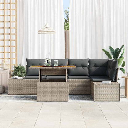 Garten Essgruppe mit Kissen 6 pcs Grau, Braun 100 x 55 x 73 cm