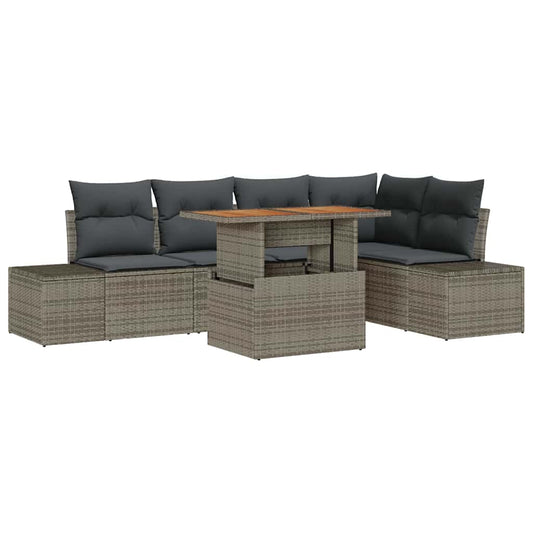 Garten Essgruppe mit Kissen 6 pcs Grau, Braun 100 x 55 x 73 cm