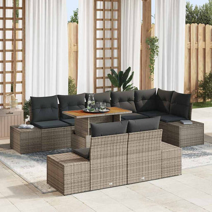 Garten Essgruppe mit Kissen 9 pcs Grau, Braun 100 x 55 x 73 cm
