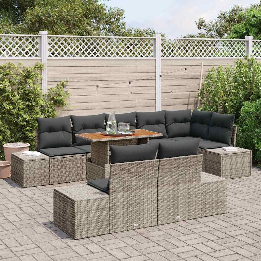 Garten Essgruppe mit Kissen 9 pcs Grau, Braun 100 x 55 x 73 cm