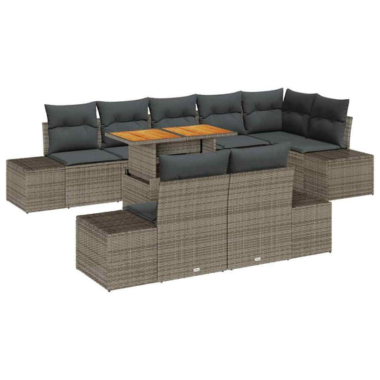 Garten Essgruppe mit Kissen 9 pcs Grau, Braun 100 x 55 x 73 cm