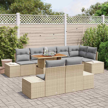 Garten Essgruppe mit Kissen 9 pcs Beige, Grau 100 x 55 x 73 cm