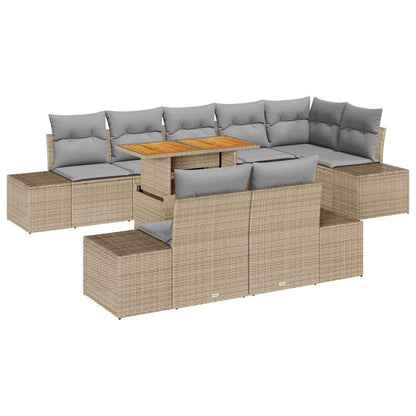 Garten Essgruppe mit Kissen 9 pcs Beige, Grau 100 x 55 x 73 cm