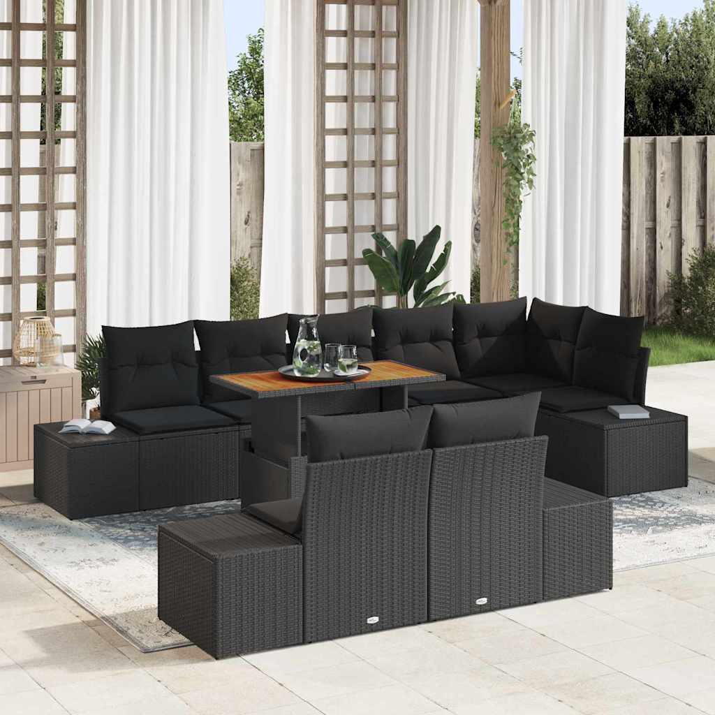 Garten Essgruppe 9 pcs Schwarz, Braun 100 x 55 x 73 cm