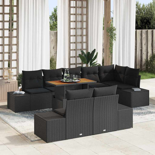 Garten Essgruppe 9 pcs Schwarz, Braun 100 x 55 x 73 cm
