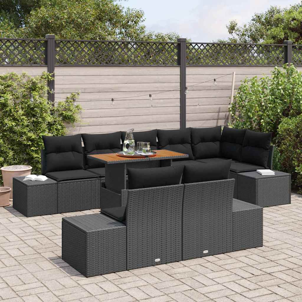 Garten Essgruppe 9 pcs Schwarz, Braun 100 x 55 x 73 cm
