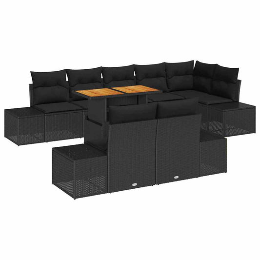 Garten Essgruppe 9 pcs Schwarz, Braun 100 x 55 x 73 cm