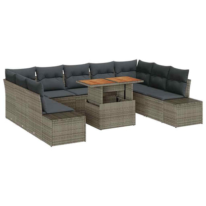 Garten Essgruppe mit Kissen 10 pcs Grau, Braun 100 x 55 x 73 cm