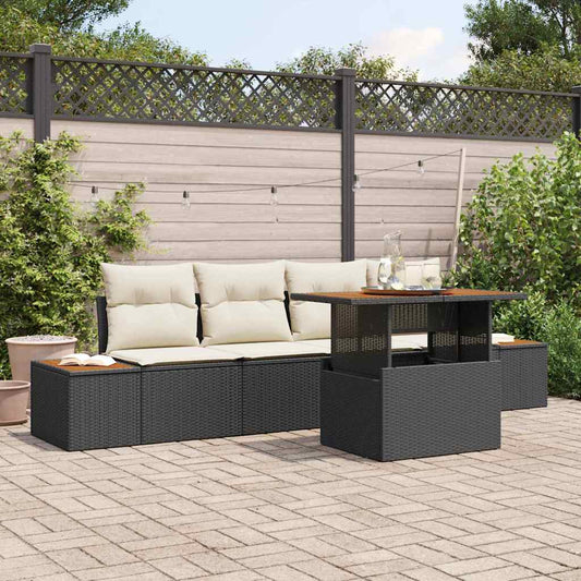 Garten Essgruppe 5 pcs Schwarz, Beige 100 x 55 x 73 cm
