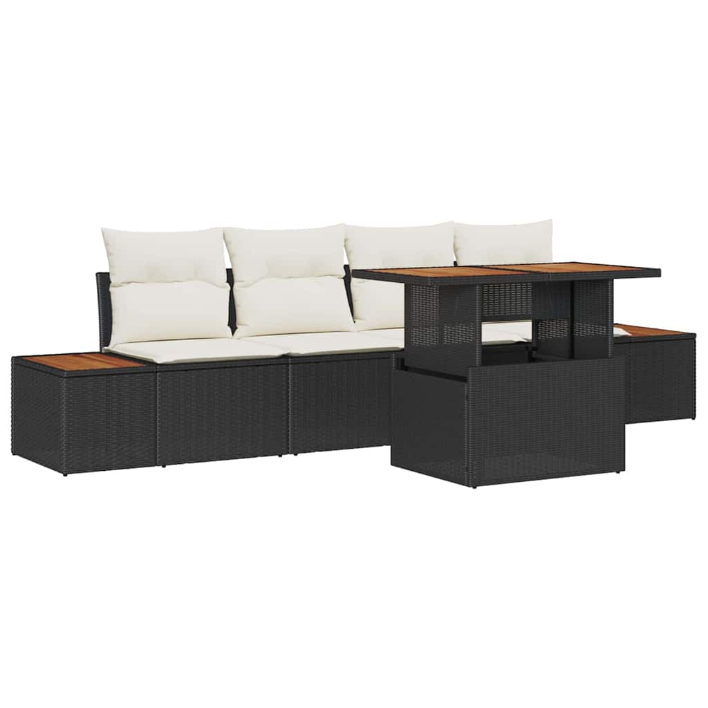 Garten Essgruppe 5 pcs Schwarz, Beige 100 x 55 x 73 cm