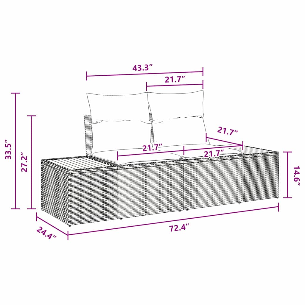 Garten Essgruppe 5 pcs Schwarz, Beige 100 x 55 x 73 cm