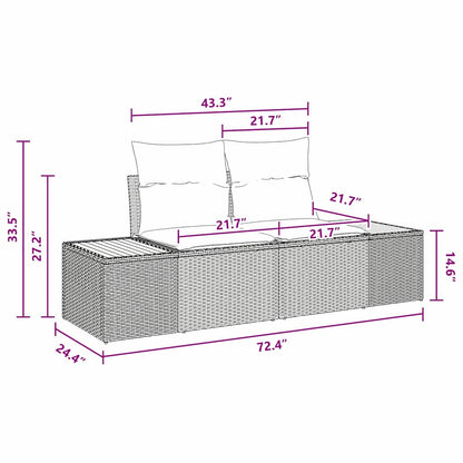 Garten Essgruppe 5 pcs Schwarz, Beige 100 x 55 x 73 cm