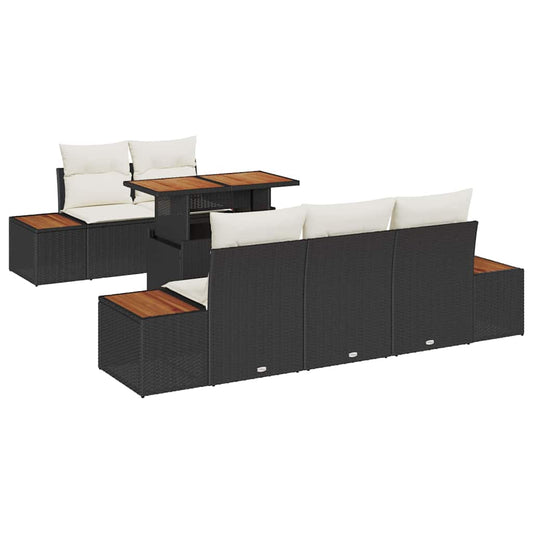 Garten Essgruppe Manuell 6 pcs Schwarz, Beige 100 x 55 x 73 cm