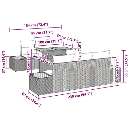 Garten Essgruppe Manuell 6 pcs Schwarz, Beige 100 x 55 x 73 cm