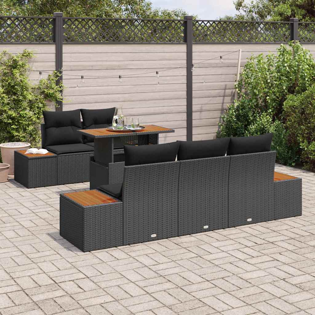 Garten Essgruppe Manuell 6 pcs Schwarz, Braun 100 x 55 x 73 cm