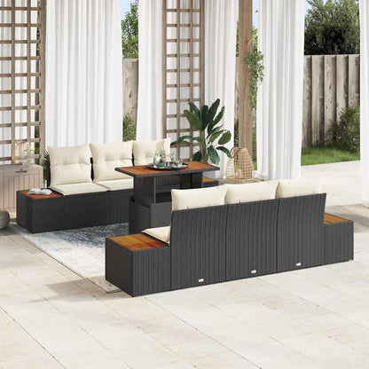 Garten Essgruppe 7 pcs Schwarz, Beige 100 x 55 x 73 cm