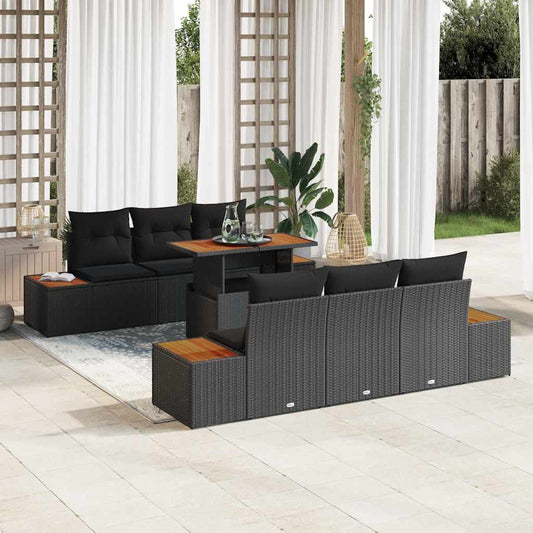 Garten Essgruppe 7 pcs Schwarz, Braun 100 x 55 x 73 cm