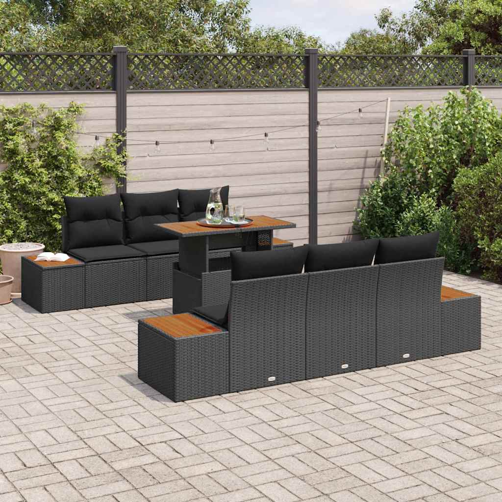 Garten Essgruppe 7 pcs Schwarz, Braun 100 x 55 x 73 cm