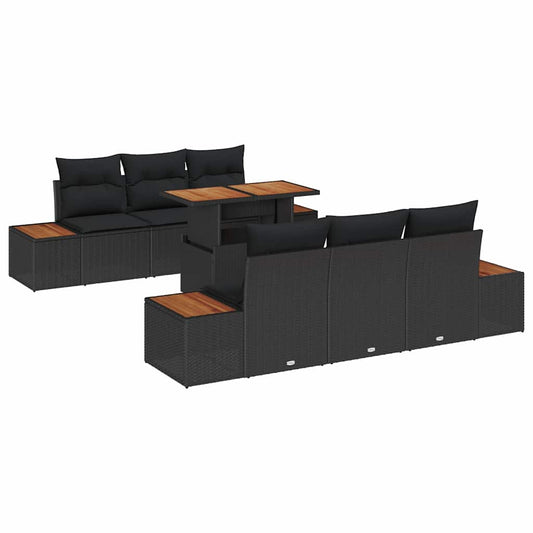 Garten Essgruppe 7 pcs Schwarz, Braun 100 x 55 x 73 cm