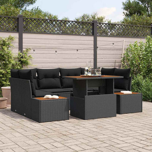 Garten Essgruppe 7 pcs Schwarz, Braun 100 x 55 x 73 cm