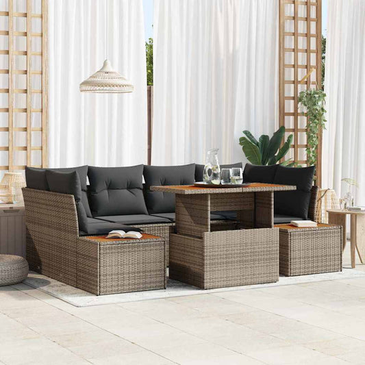 Garten Essgruppe mit Kissen 7 pcs Grau, Braun 100 x 55 x 73 cm