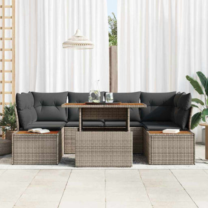 Garten Essgruppe mit Kissen 7 pcs Grau, Braun 100 x 55 x 73 cm
