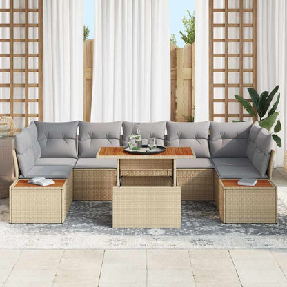Garten Essgruppe mit Kissen 8 pcs Beige, Grau 100 x 55 x 73 cm