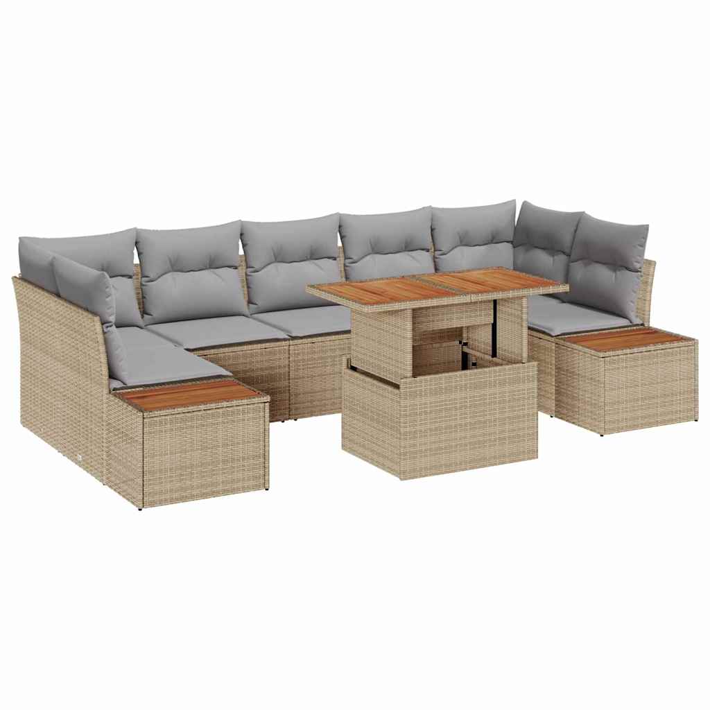 Garten Essgruppe mit Kissen 8 pcs Beige, Grau 100 x 55 x 73 cm